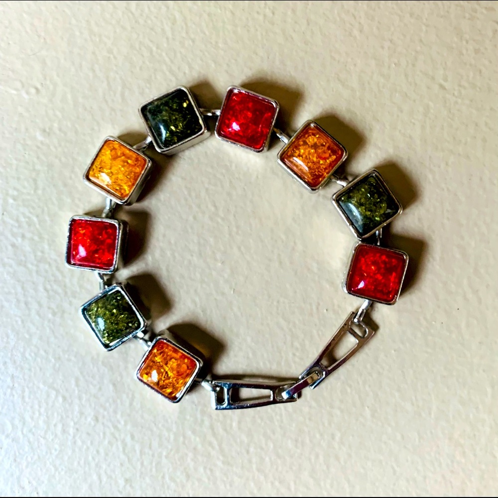 NWOT Multi Stone Linked Bracelet